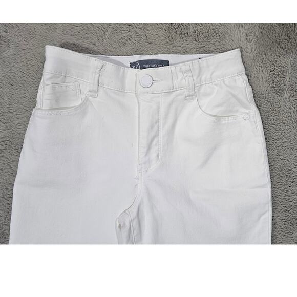 WIT & WISDOM Jeans High Rise Micro Slit Hem Straight Leg Pants, White, Sz 00 NEW - Picture 7 of 14
